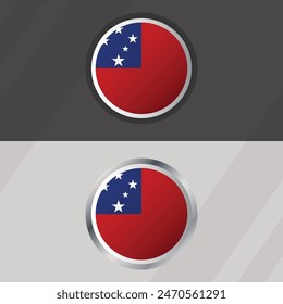 Vector Samoa Round Flag Template