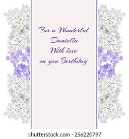Vector. The sample design for greeting card. Space for text. Wedding card.