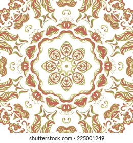 Vector Sample Lace Asian Tile. Circle Background