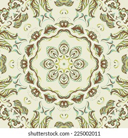 Vector Sample Lace Asian Tile. Circle Background