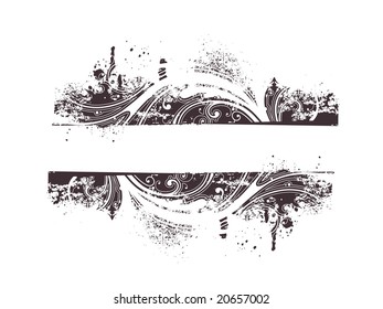 Vector sample text & Grunge Floral Background