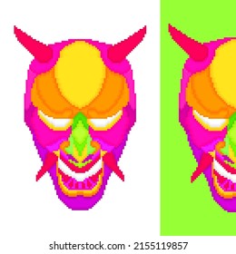 vector samurai colorful themed pixel art