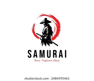 vector samurai logo. white background