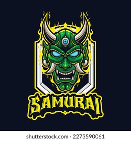 Vector samurai mascot logo template for esport and sport logo team