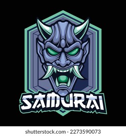 Vector samurai mascot logo template for esport and sport logo team