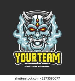 Vector samurai mascot logo template for esport and sport logo team