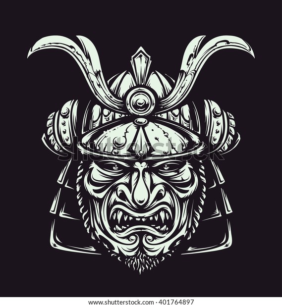 Vector samurai mask. 