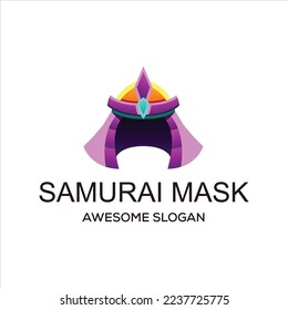 Vector samurai mask logo modern gradient color