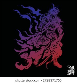 vetor da silhueta do Samurai Warrior Rōnin aparece quando um samurai. No sistema feudal japonês, a lealdade ao senhor era a essência da honra dos samurais.