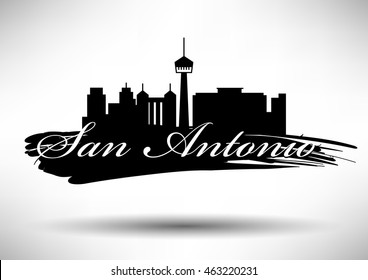 Vector San Antonio City Skyline Design