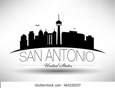 Vector San Antonio City Skyline Design