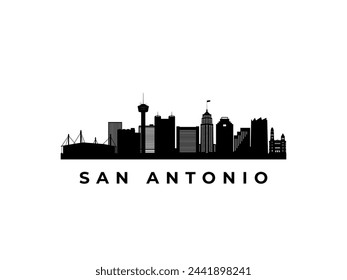 Vector San Antonio skyline. Viaja a San Antonio famosos lugares de interés. Concepto de negocios y turismo para presentación, banner, sitio web.