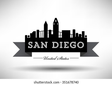 Vector San Diego Skyline Design