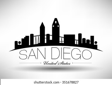 Vector San Diego Skyline Design