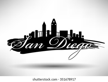 Vector San Diego Skyline Design