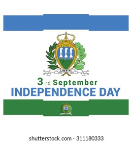 Vector San Marino Independence Day 3rd September Celebration Card. Illustration