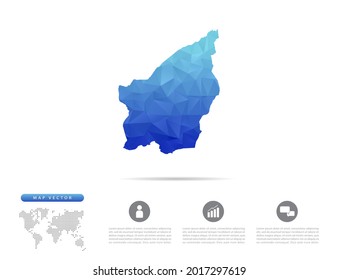 Vector San Marino map blue polygon triangle mosaic for presentation. Creative concept for infographic.