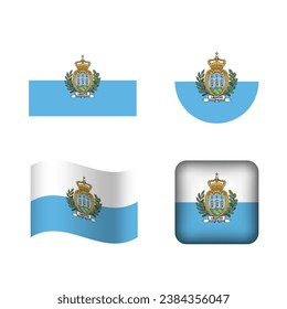 Vector San Marino National Flag Icons Set