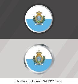 Vector San Marino Round Flag Template