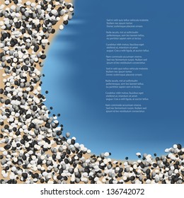 Vector sand background with stones.