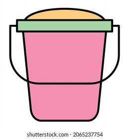 Vector Sand Bucket Filled Outline Icon Design
