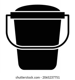 Vector Sand Bucket Glyph Icon Design
