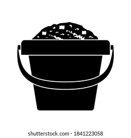 vector sand bucket isolated on white background