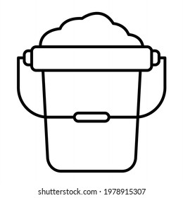 Vector Sand Bucket Outline Icon Design
