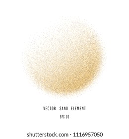 Vector sand circle isolated on white background. Gritty texture. Sand design element.