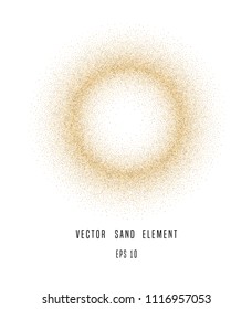 Vector sand circle isolated on white background. Gritty texture. Sand design element.