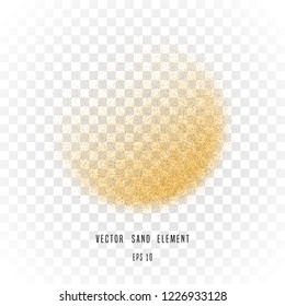 Vector sand circle isolated on transparent background. Gritty texture. Sand design element.