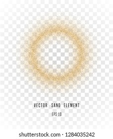 Vector sand circle isolated on transparent background. Gritty texture. Sand design element.