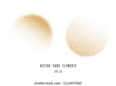 Vector sand circles isolated on white background. Gritty texture. Sand design element.