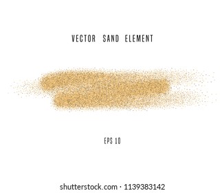 Vector sand stain isolated on white background. Decorative design element.