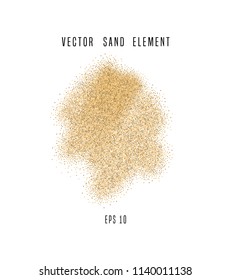 Vector sand stain isolated on white background. Decorative design element.