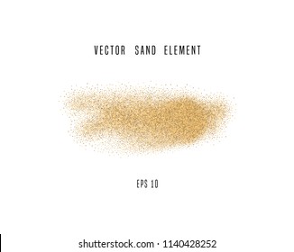 Vector sand stain isolated on white background. Decorative design element. Sandy texture. Scattered dry sand.