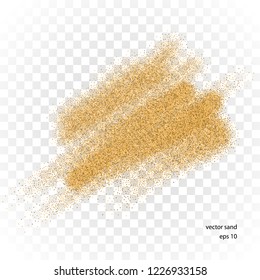 Vector sand stain isolated on transparent background. Sandy design element. Scattered dry sand.