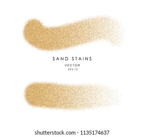 Vector sand stains isolated on white background. 