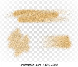 Vector sand stains isolated on transparent background. Sandy design elements.