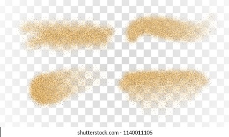 Vector sand stains isolated on transparent background.