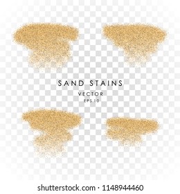 Vector sand stains isolated on transparent background. 