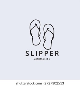 Logotipo del icono de la sandalia de Vector con diseño lineal minimalista simple.