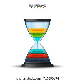 Vector sandglass infographic. Template for diagram, graph, presentation and chart. Business concept with 6 options, parts, steps or processes. Data visualization.
