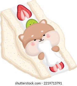 un vector de un perro sando sandwich