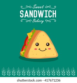 Vector Sandwich Cartoon Character Illustration.