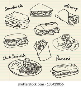 Vector Sandwich Doodle