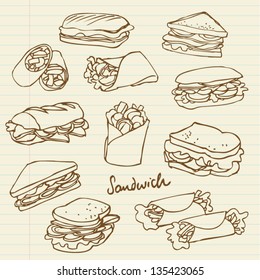 Vector sandwich doodle