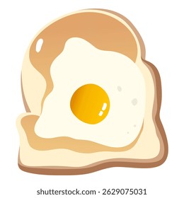 Vector sandwich with fried egg isolated on white background.