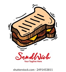 Vector sandwich icon food logo illustration.