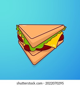 Vector of Sandwich With Style Cartoon Illustration